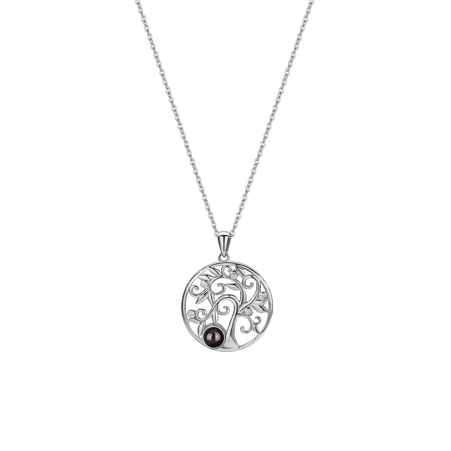 Circular Tree Photo Necklace