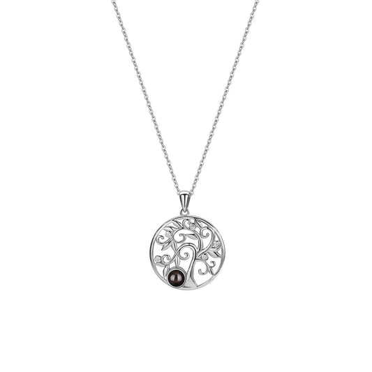 Circular Tree Photo Necklace